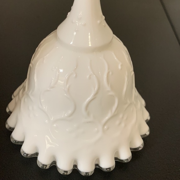 Fenton milk glass bell-clear rim on the bottom. - Picture 4 of 5